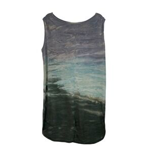Halcyon Women's Blue Green Watercolor Sleeveless Loungewear Tank Dress Size XL‎